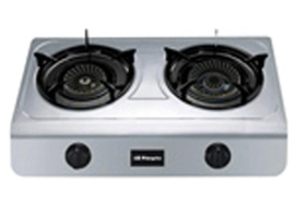 COCINA A GAS PORTATIL 2 FUEGOS INOX CON TAPA